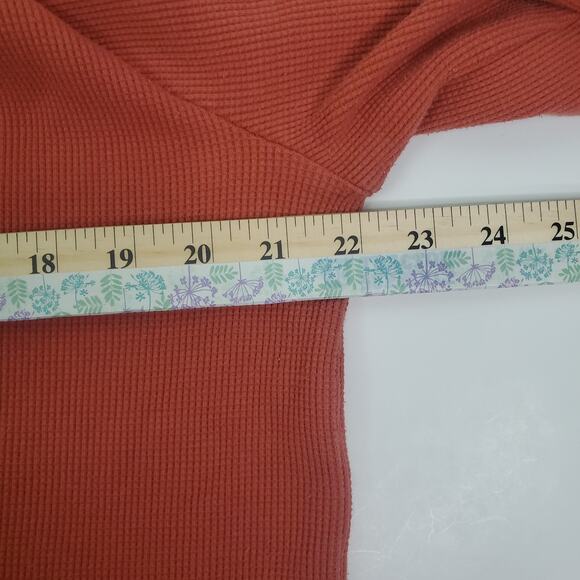 Merona Red Orange Waffle Knit Open Front Cardigan Large - Picture 5 of 11